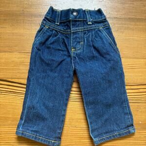 Vintage dark blue cotton toddler cargo jeans SIZE 12M